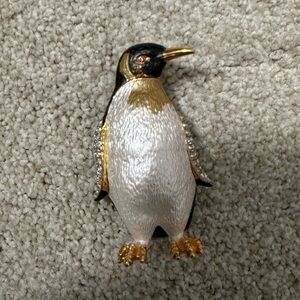 Bejeweled Enamel collectible penguin trinket jewelry box
